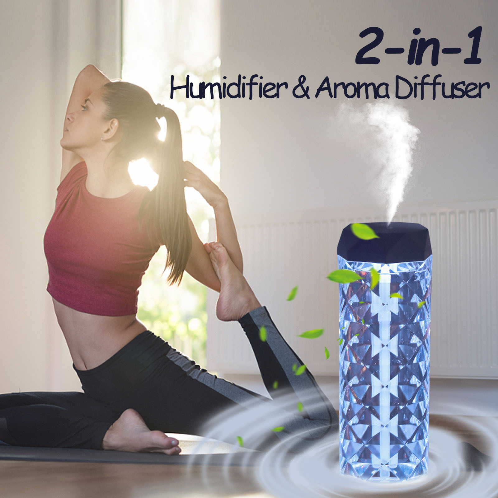 Crystal Lamp Air Humidifier Color Night Light Touch Lamp With Cool Mist Maker Fogger LED Atmosphere Room Decoration Home Decor Lights - Image 2