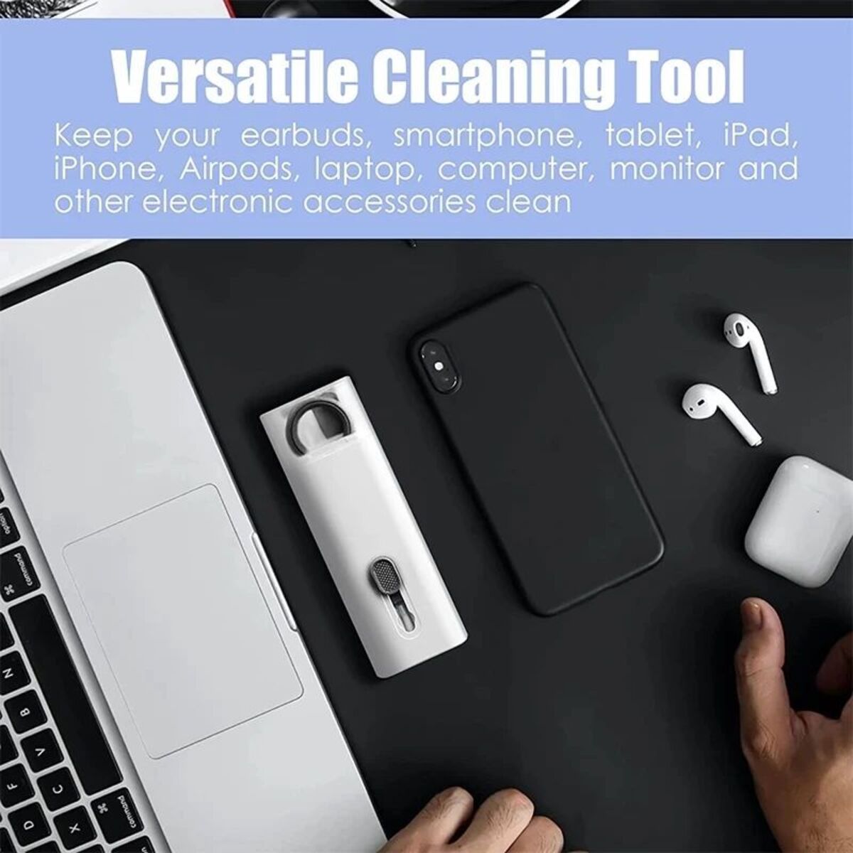 7 In 1 Computer Keyboard Cleaner Brush Kit Earphone Cleaning Pen For Headset Keyboard Cleaning Tools Cleaner Keycap Puller Kit - Image 9